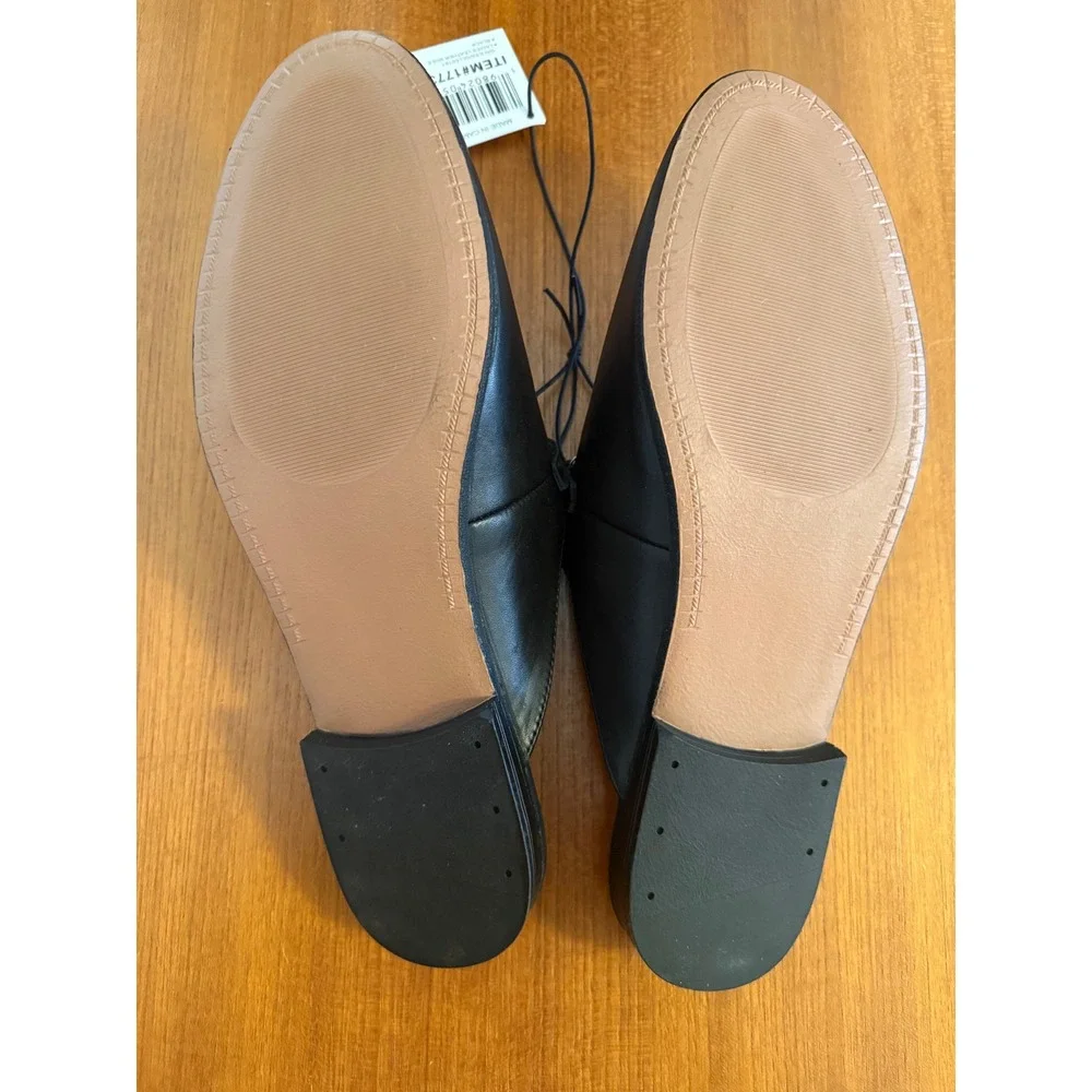 NWT Steve Madden Galiea Classic Black Leather Mule Business Loafer Flats Size 9 - Picture 5 of 9